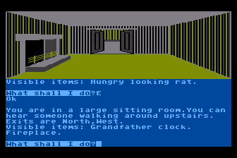 Cloak of Death (Atari 8-bit) screenshot: Sitting Room