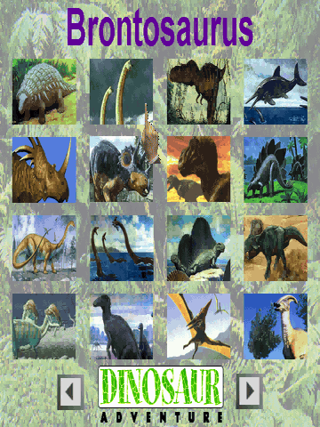 Dinosaur Adventure (Windows) screenshot: Choose the correct picture with given name