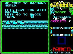 Pac-Mania (ZX Spectrum) screenshot: Level 1.