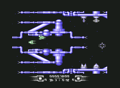 Armalyte (Commodore 64) screenshot: Continuing on Level 1