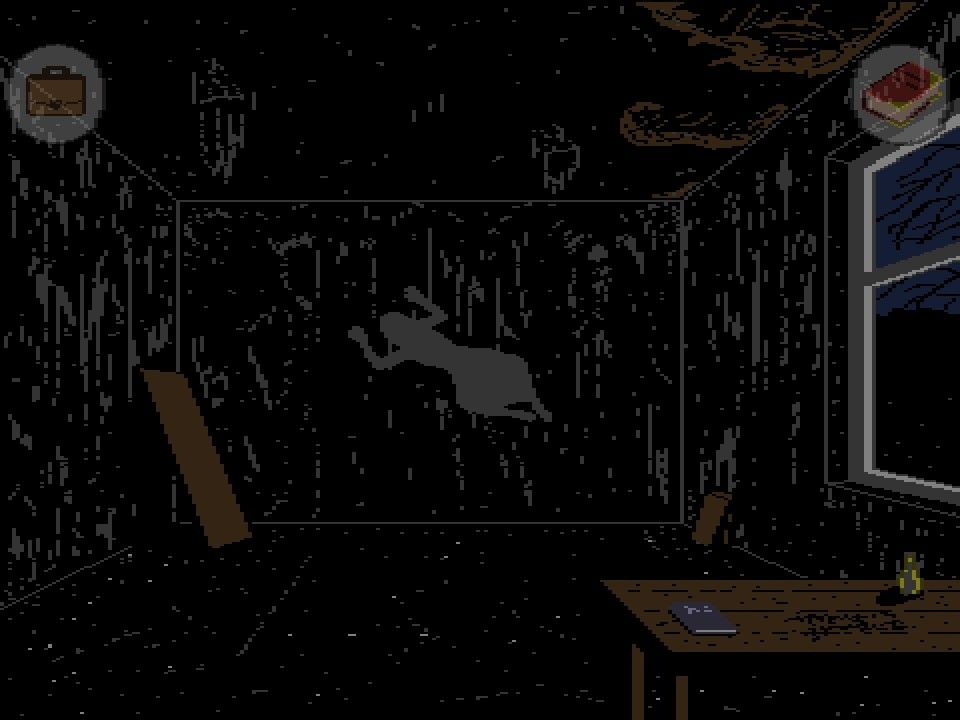 Dark Fear (Windows) screenshot: Do you see the person in the shadow?