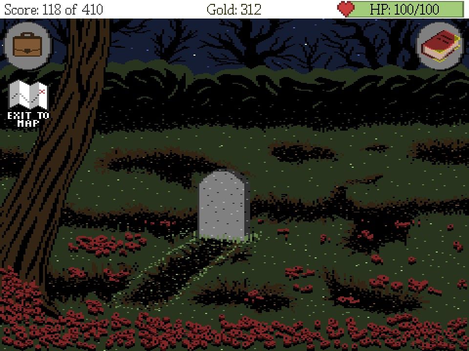 Dark Fear (Windows) screenshot: Graveyard