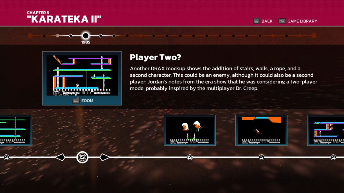 The Making of Karateka (Windows) screenshot: The timeline of the fifth chapter