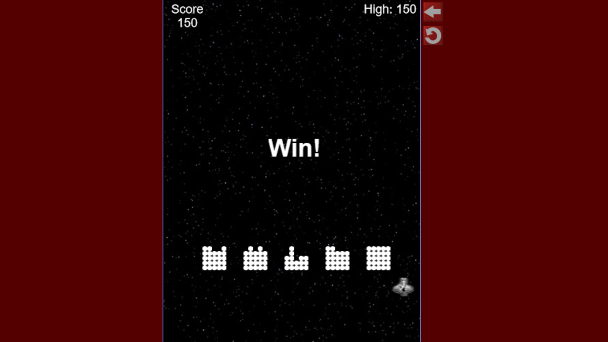 Invaders (Browser) screenshot: Beat level 1