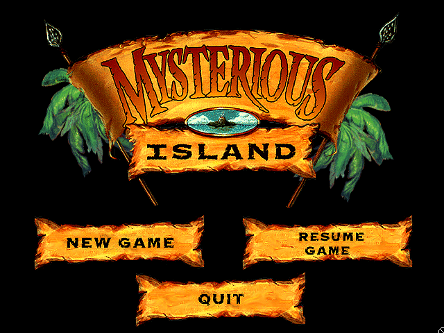 Mysterious Island: A Race Against Time and Hot Lava! (Windows 16-bit) screenshot: Main menu