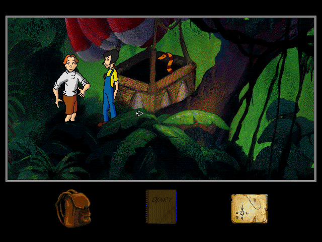 Mysterious Island: A Race Against Time and Hot Lava! (Windows 3.x) screenshot: Our first interactive screen!