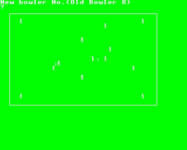 'Owzat (BBC Micro) screenshot: Choosing Bowler