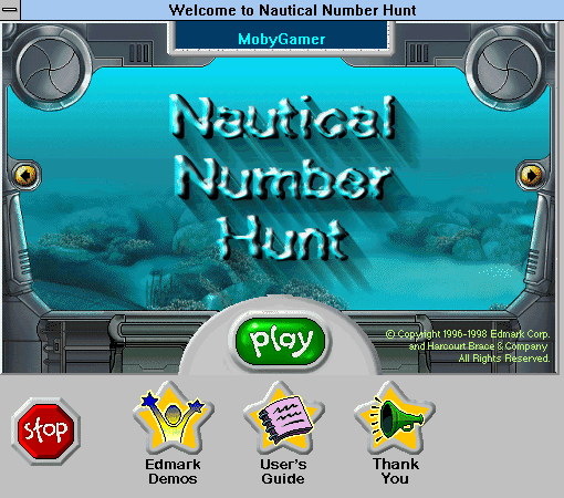 Nautical Number Hunt (Windows 3.x) screenshot: Title screen