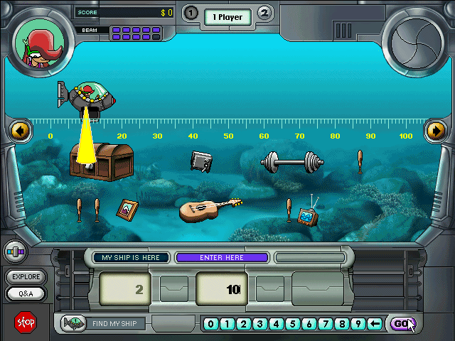 Nautical Number Hunt (Windows 3.x) screenshot: We entered the correct number and collect our treasure