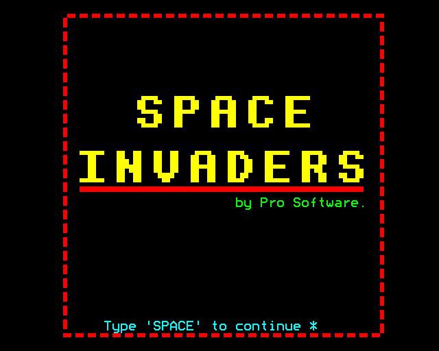 Space Invaders (BBC Micro) screenshot: Title Screen