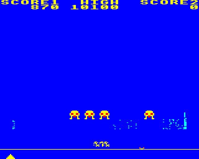 Space Invaders (BBC Micro) screenshot: Almost Done