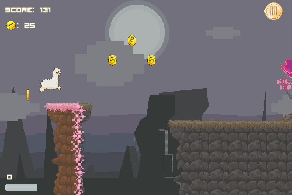 Alpacapaca Dash (Windows) screenshot: Collect coins to unlock stuff