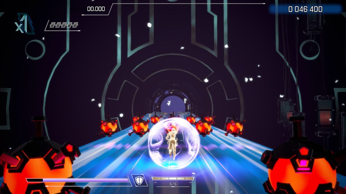 Outshine (Windows) screenshot: You can only avoid these red elements or activate your shield to run throught them.