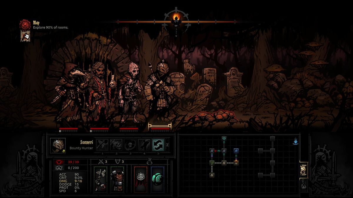 Darkest Dungeon (Windows) screenshot: A trap!