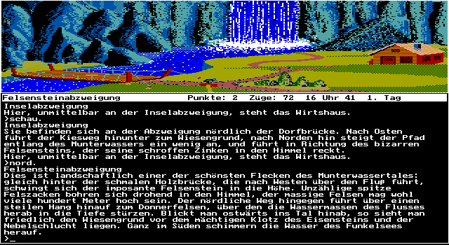 Das Stundenglas (DOS) screenshot: A particularly idyllic valley.