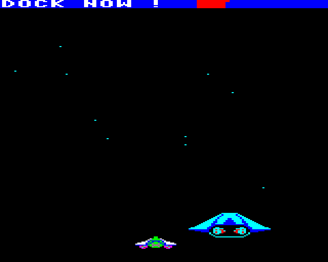 Galactic Patrol (BBC Micro) screenshot: Trying to Dock