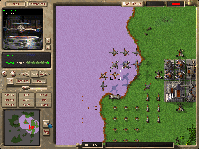 M.A.X.: Mechanized Assault & Exploration (DOS) screenshot: Main Game Screen
