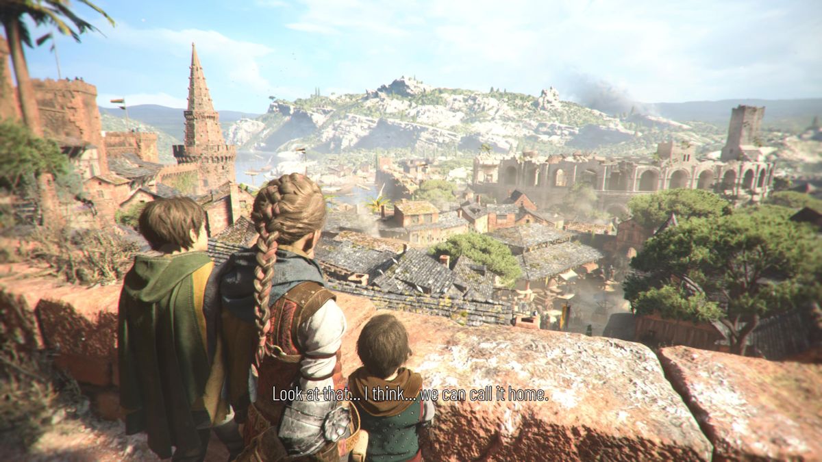 A Plague Tale: Requiem (PlayStation 5) screenshot: Nice view of the city below