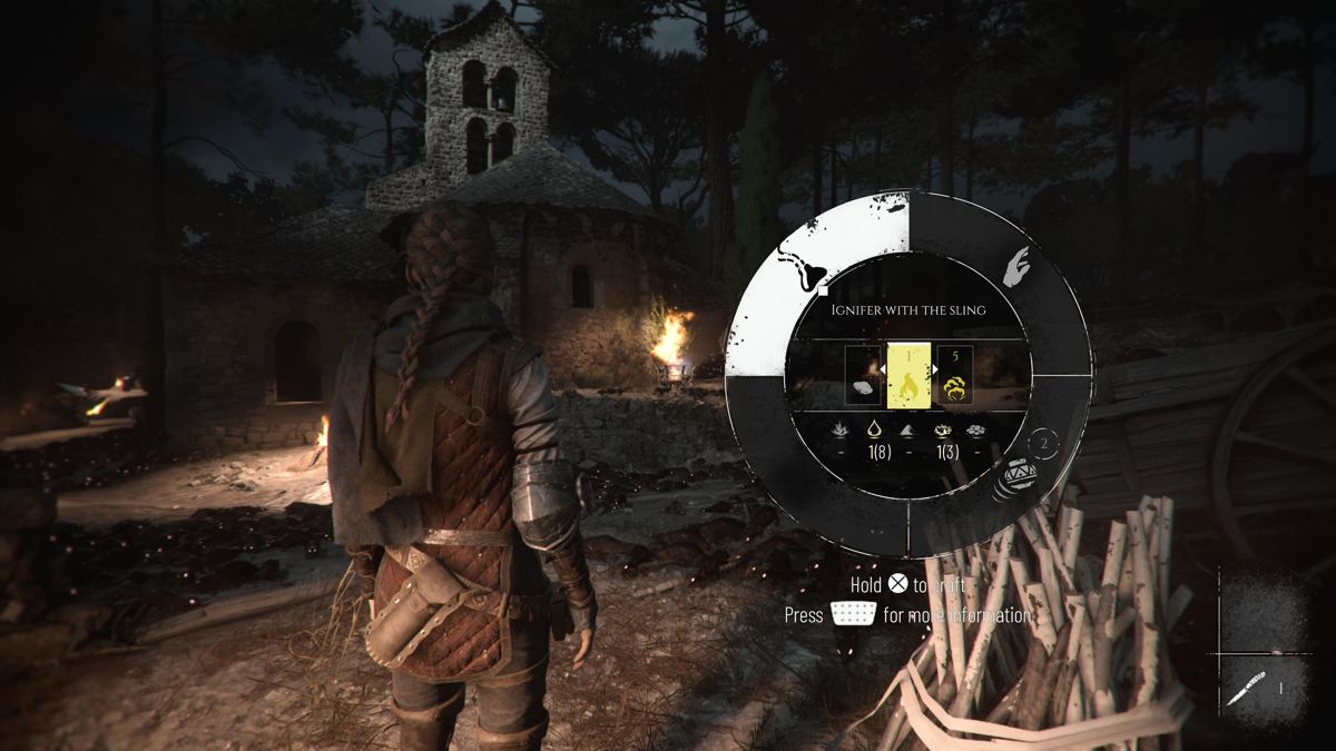 A Plague Tale: Requiem (PlayStation 5) screenshot: Weapon wheel