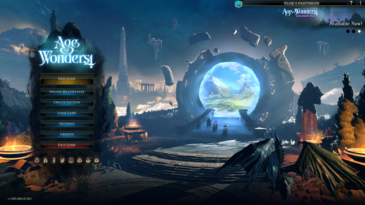Age of Wonders 4 (Windows) screenshot: Main menu