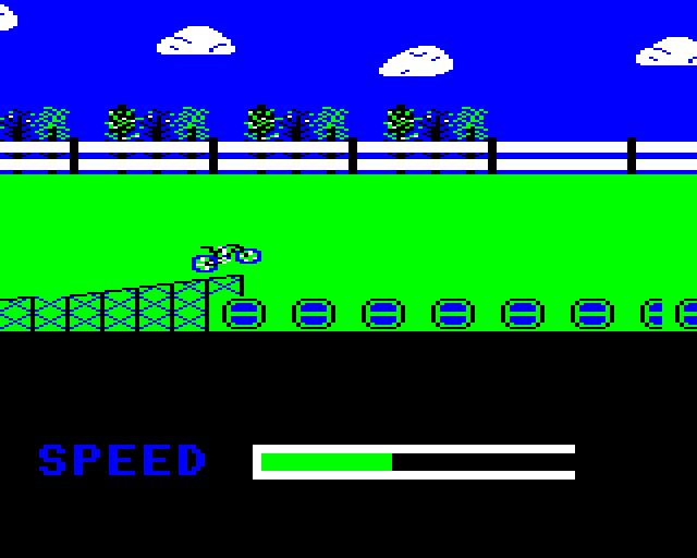 Screenshot of Eddie Kidd Jump Challenge (BBC Micro, 1985) - MobyGames