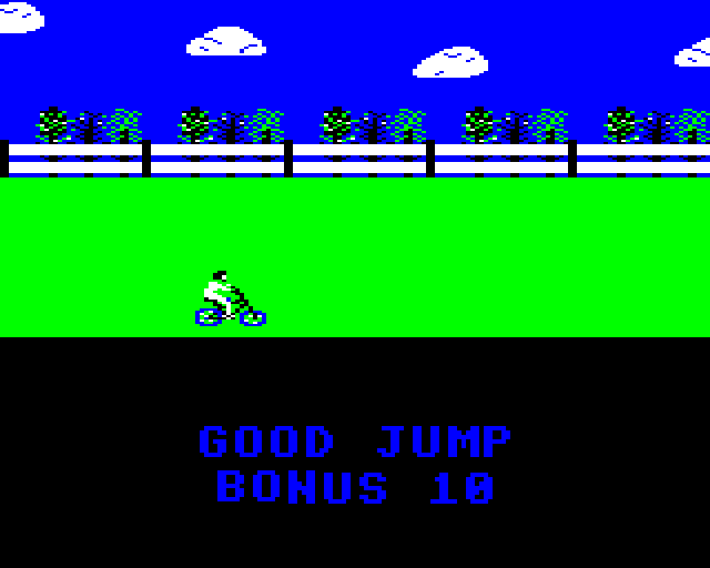 Screenshot of Eddie Kidd Jump Challenge (BBC Micro, 1985) - MobyGames