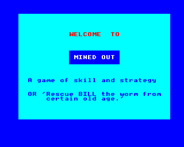 Mined-Out (BBC Micro) screenshot: Instructions