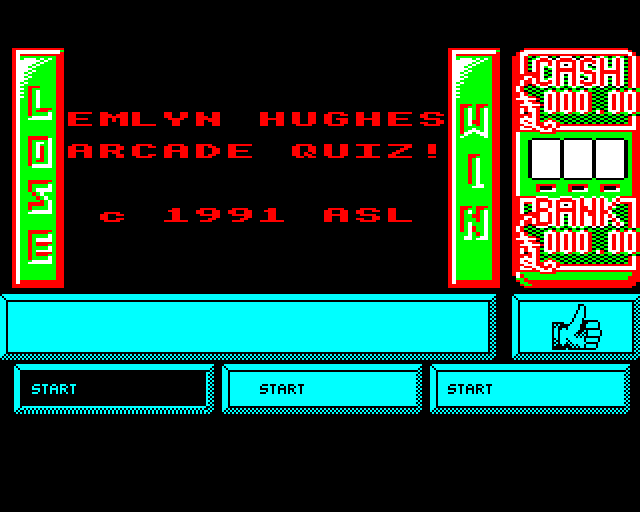 Emlyn Hughes Arcade Quiz (BBC Micro) screenshot: Title Screen