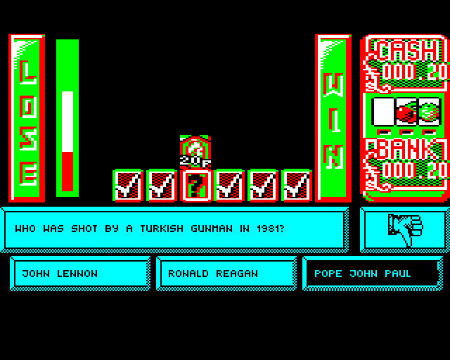 Emlyn Hughes Arcade Quiz (BBC Micro) screenshot: Next Bonus Round