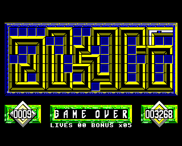 Loopz (BBC Micro) screenshot: Game Over