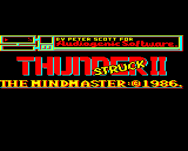 Thunderstruck 2: The Mindmaster (BBC Micro) screenshot: Title Screen
