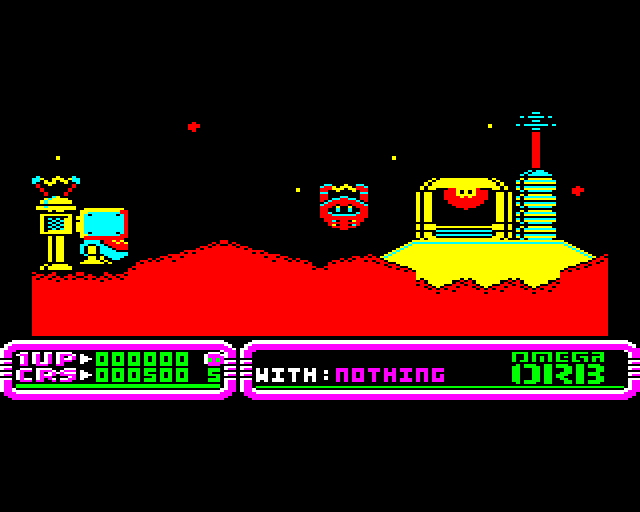 Omega Orb (BBC Micro) screenshot: Starting Area
