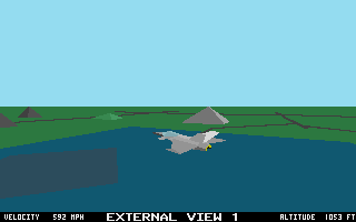 Armour-Geddon (DOS) screenshot: Controlling a fighter