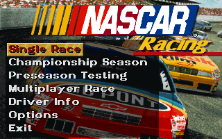 NASCAR Racing (DOS) screenshot: Menu