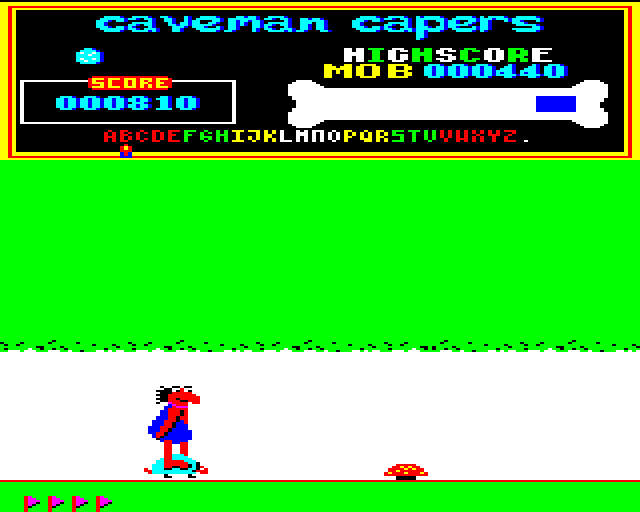 Caveman Capers (BBC Micro) screenshot: Toadstools