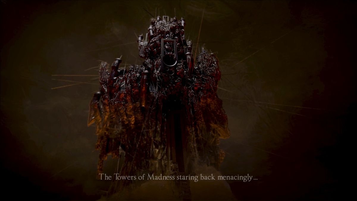 Source of Madness (Nintendo Switch) screenshot: Introductory cutscene: the Towers of Madness