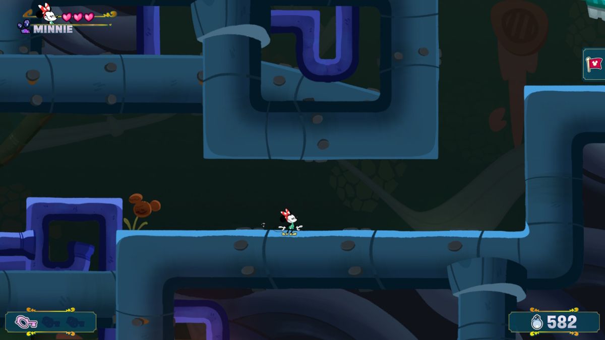 Disney Illusion Island (Nintendo Switch) screenshot: Gameplay featuring Minnie