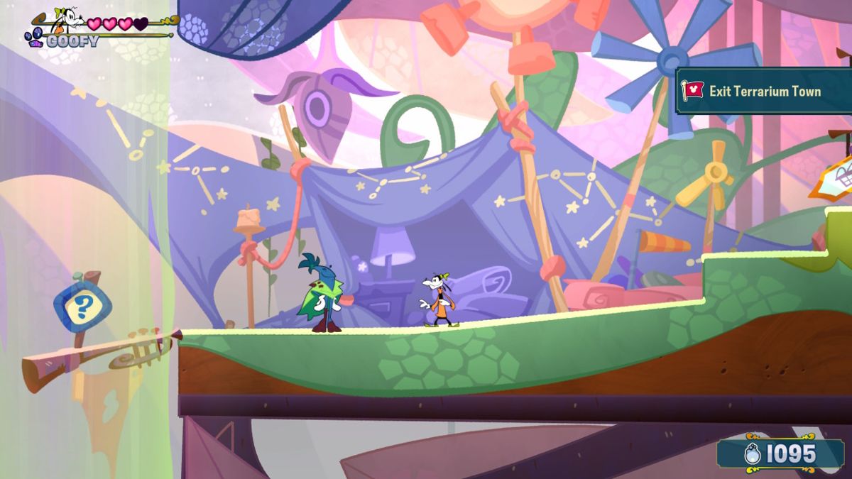 Disney Illusion Island (Nintendo Switch) screenshot: Goofy meets Hadron Hakkan!
