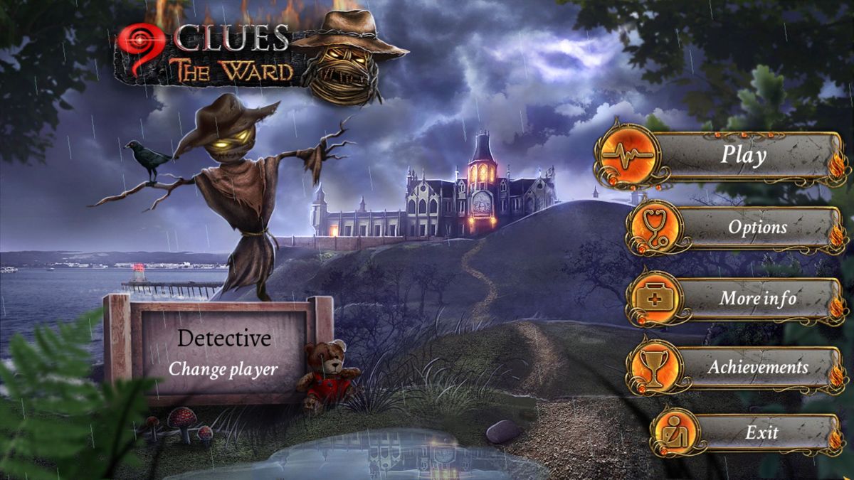 9 Clues 2: The Ward (Windows) screenshot: The title screen and menu