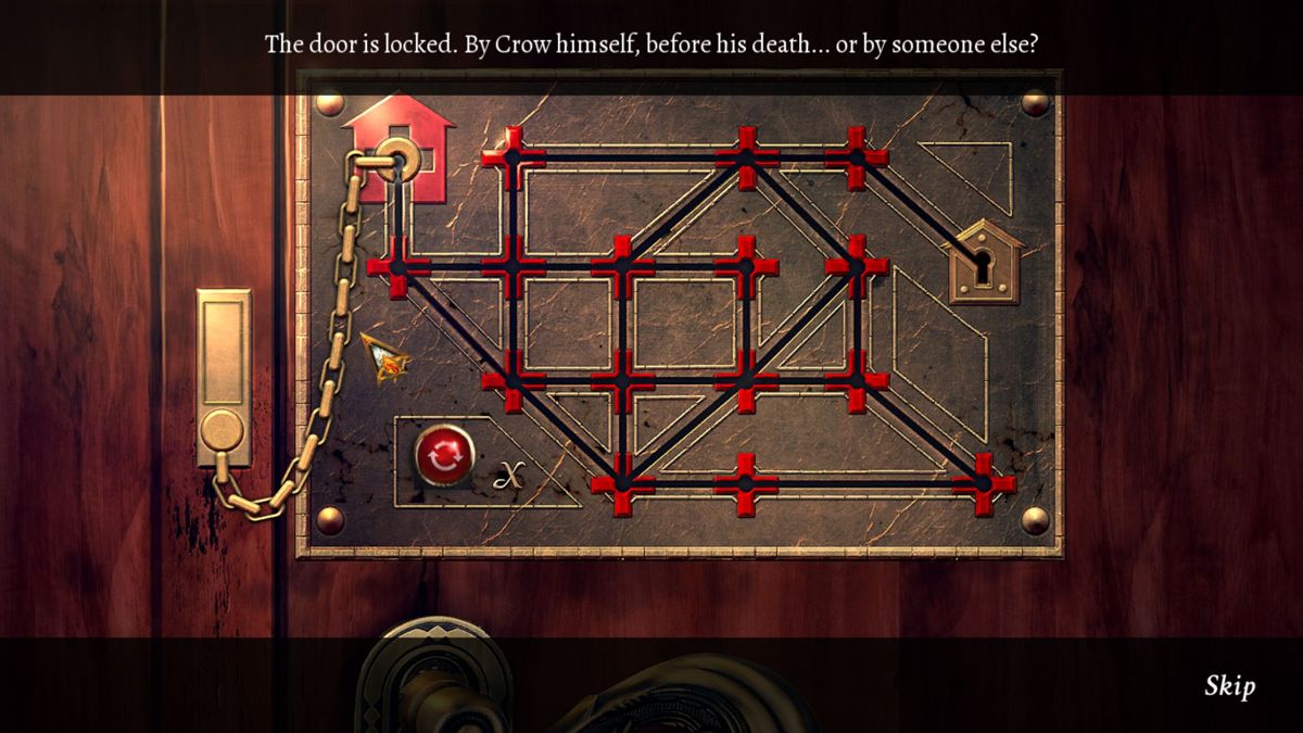 9 Clues 2: The Ward (Windows) screenshot: The first puzzle is an odd door lock