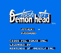 Clash at Demonhead (NES) screenshot: US Title screen