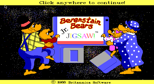Berenstain Bears Jr. Jigsaw (DOS) screenshot: Title Screen