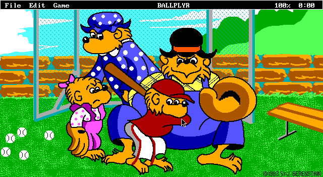 Berenstain Bears Jr. Jigsaw (DOS) screenshot: Play Ball