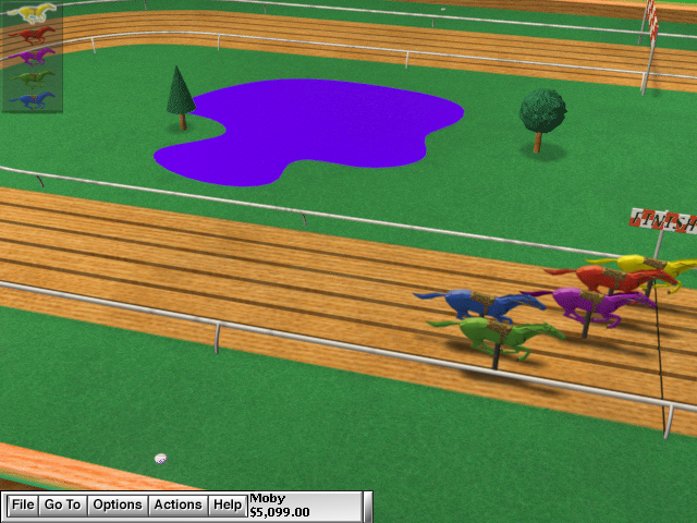 Hoyle Casino (Windows) screenshot: Wait, is the horse I bet on actually going to win?