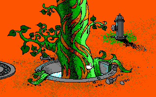 The Manhole (DOS) screenshot: The Beanstalk