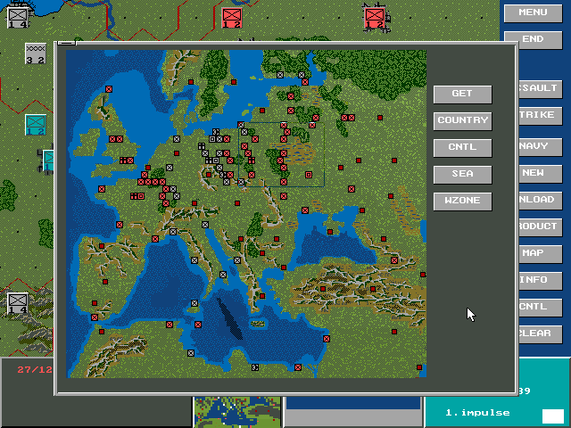 Clash of Steel: World War II, Europe 1939-45 (DOS) screenshot: Strategic map view