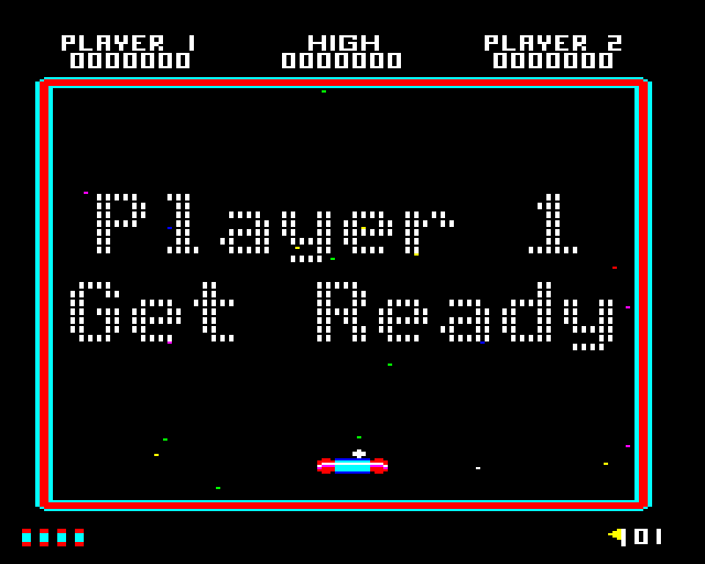 Crack-Up (BBC Micro) screenshot: Player 1 Get Ready