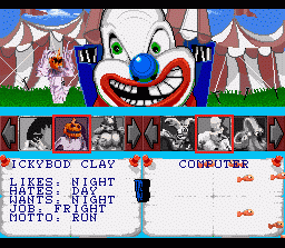 Clay Fighter (SNES) screenshot: Character Select