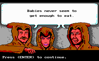Manhunter: New York (DOS) screenshot: The development team taunts your death