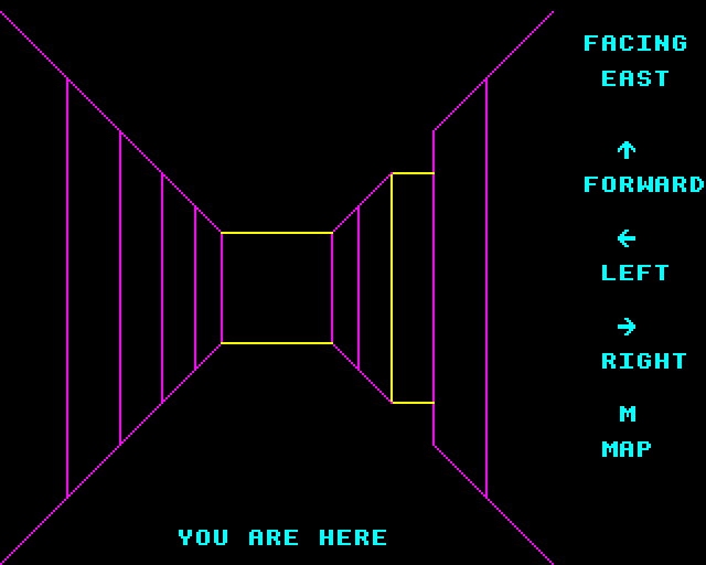 3-D Maze (BBC Micro) screenshot: Maze View